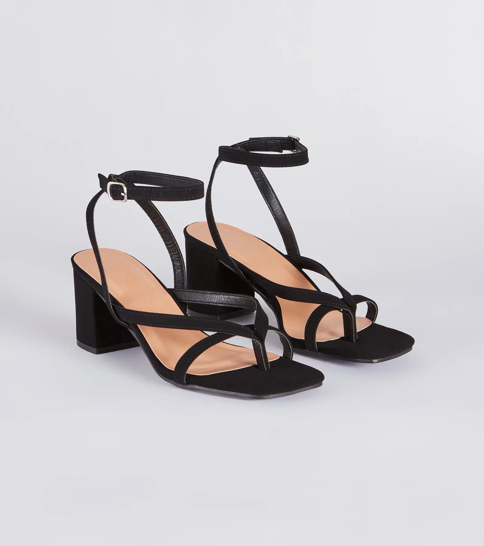 Friends and Family Sale Stepping Out Nubuck Strappy Block Heels