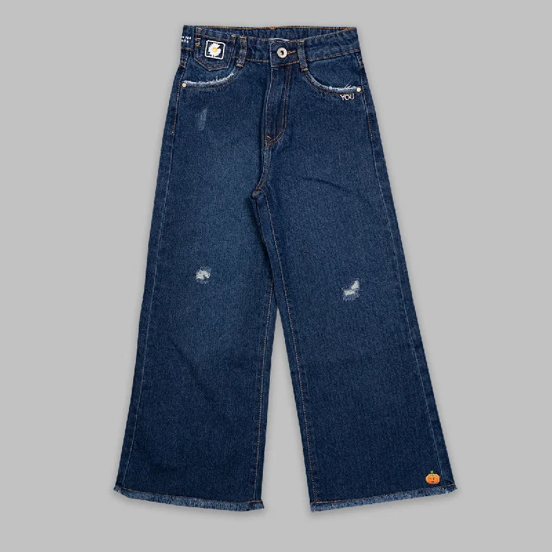 Anniversary Sale Girls Jeans with Damage Patterns