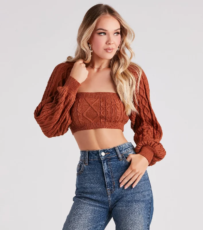 Deep Discounts Call Me Cutie Cable Knit Cardigan