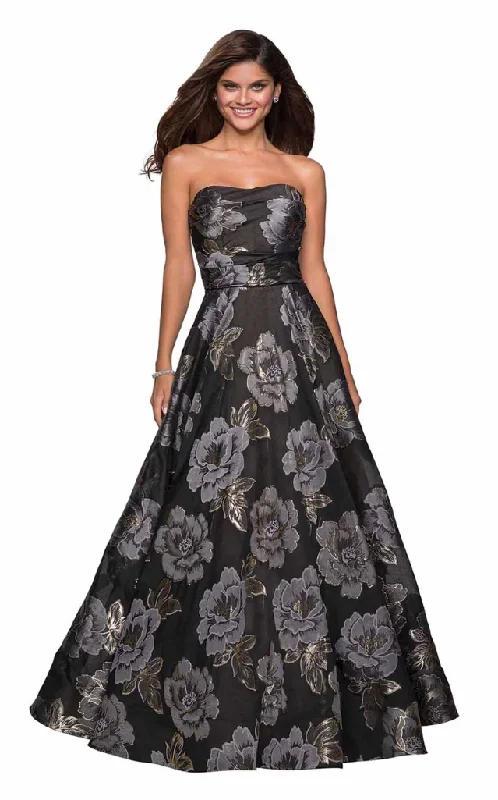 Limited Time 4 - la femme black & gold metallic floral ball gown