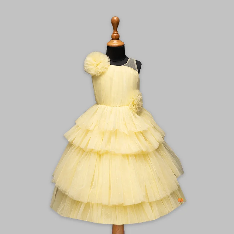 Discount Deals Layered Net Gown for Girls