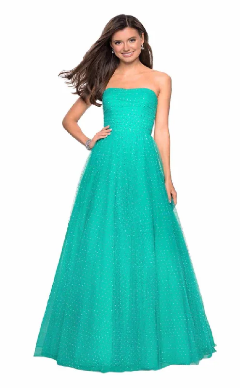Stock Clearance 12 - la femme aquamarine beaded ball gown