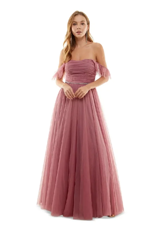 Price Drop 7 - city studio dusty pink ruched tulle gown