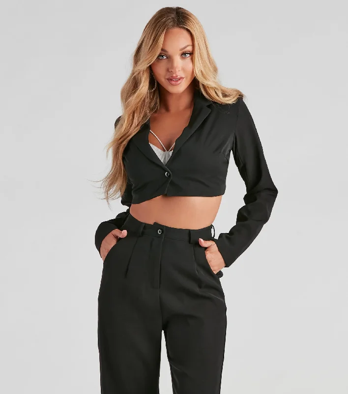 Early Bird Discount Effortless And Elevated Cropped Blazer