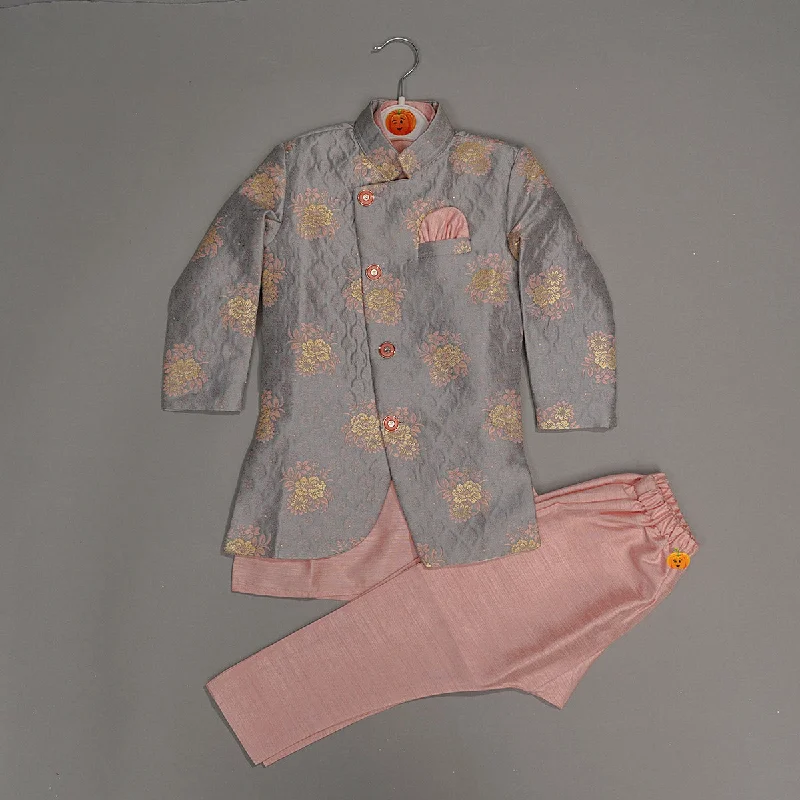 Big Discounts Peach Floral Boys Sherwani