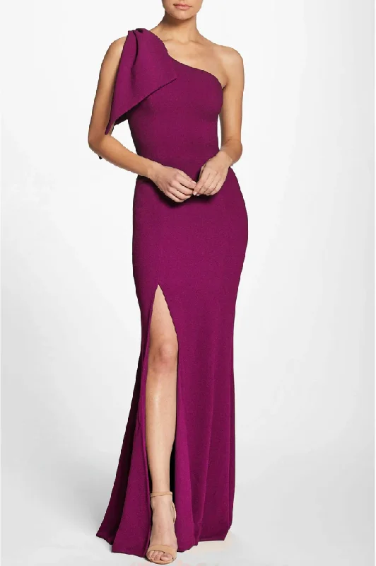 Deal of the Day S - dress the population magenta one shoulder gown with bow