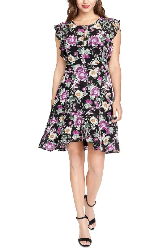 Final Markdown 0 - rachel roy black floral flounce dress