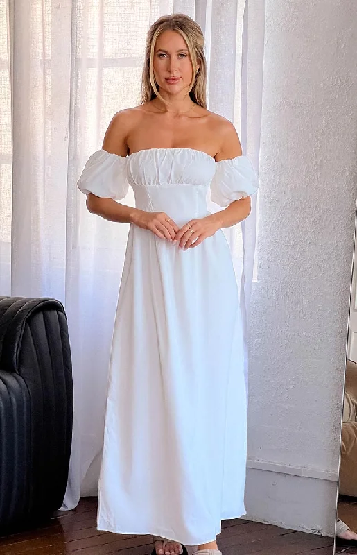 Big Discounts Evander White Off The Shoulder Maxi Dress