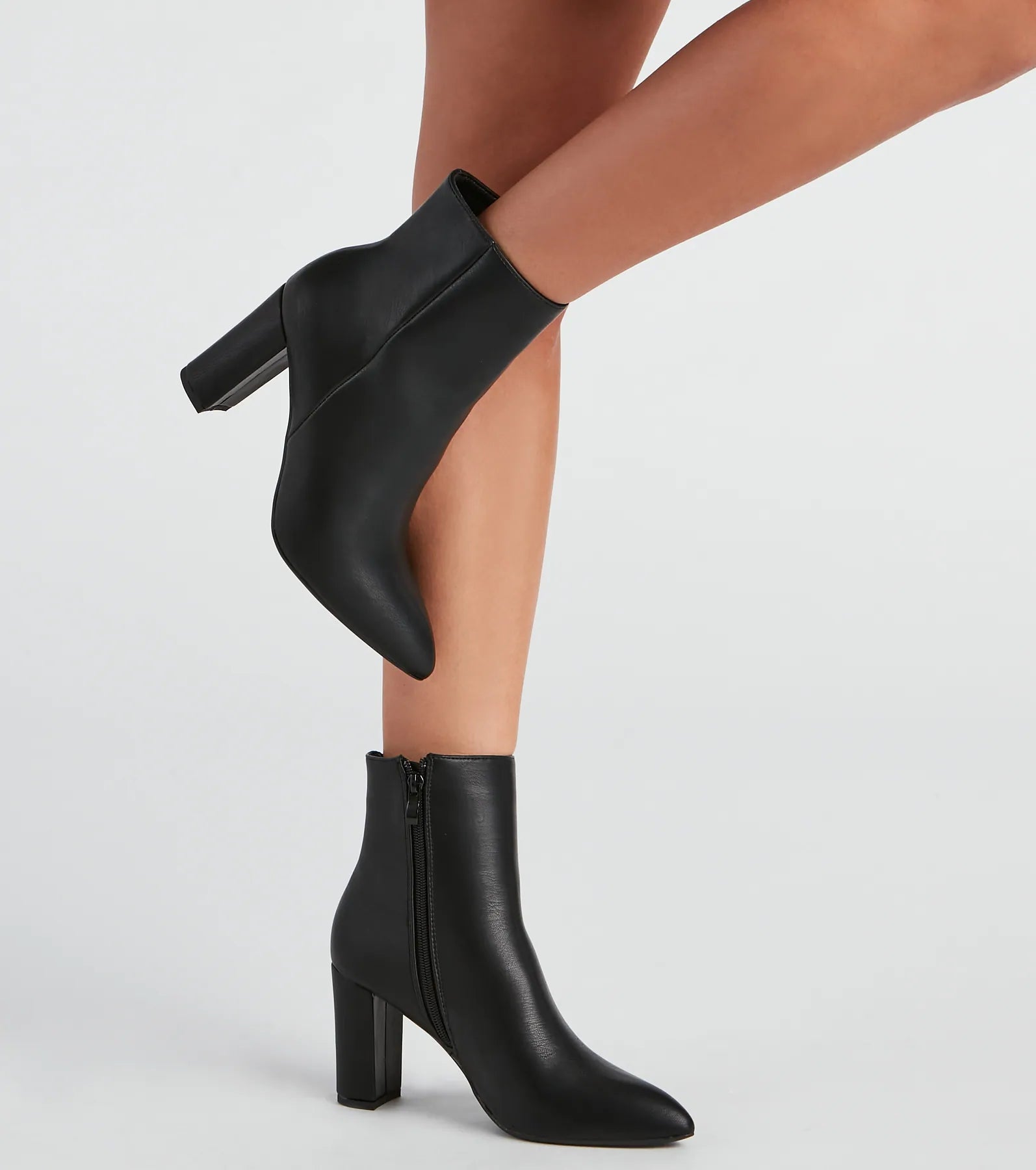 Crazy Deals Back To Basics Faux Leather Ankle Booties