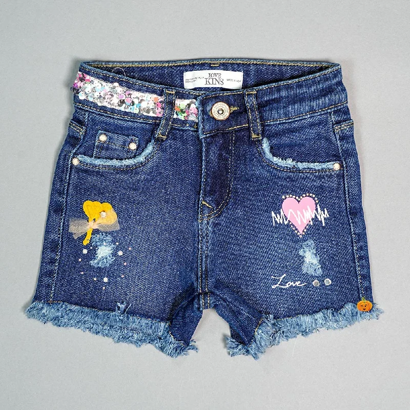 Shop and Save Girl Shorts with Heart Design