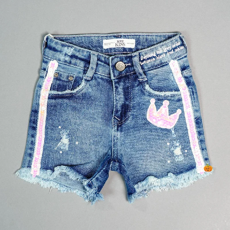 Discount Days Stylish Denim Shorts for Girls and Kids