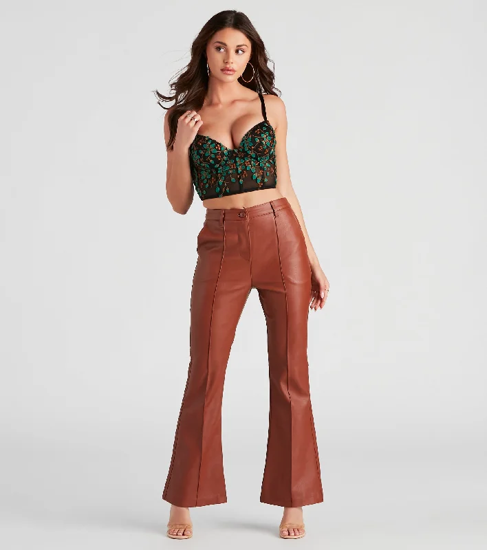 Exclusive Savings Modern Sixties Babe PU Flare Pants