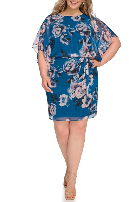 Epic Deals jessica howard blue floral 3/4 sleeve dress