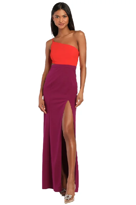 Anniversary Sale L - maniju one shoulder colorblocked gown