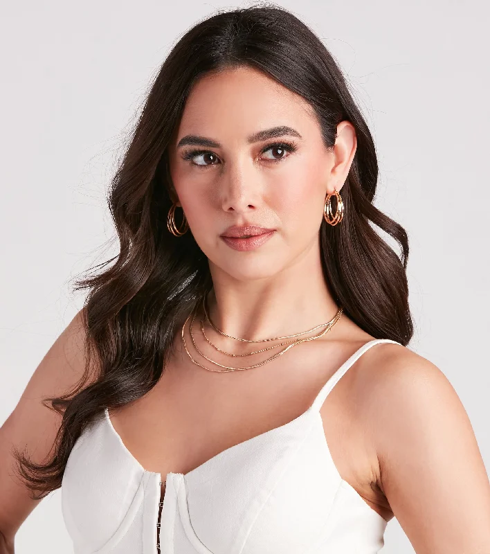 Buy More, Save More Elevated And Trendy Triple Hoop Earrings