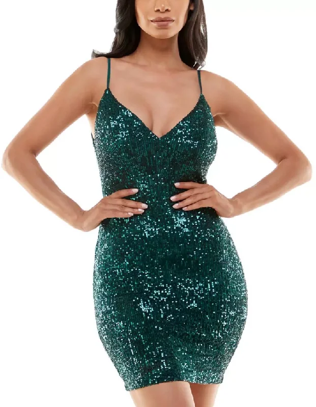 Get It Before It’s Gone L - emerald sundae green sequin mini dress