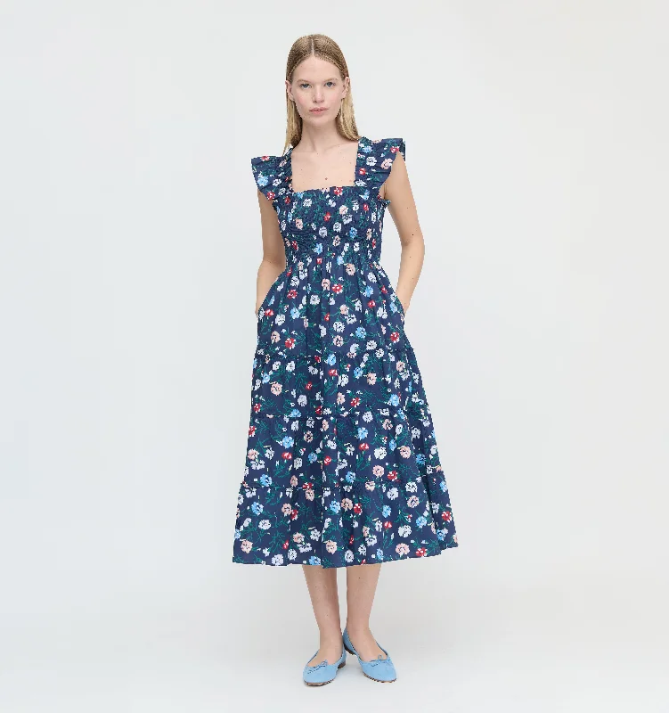 Flash Sale The Ellie Nap Dress - Navy Belgravia Floral Ikat
