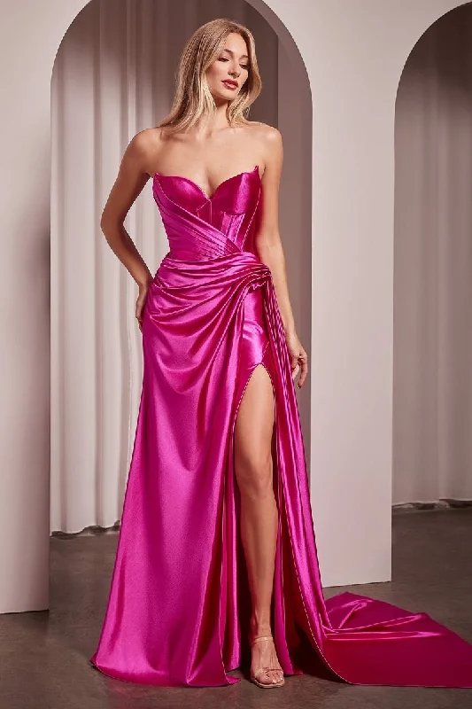 Special Price STRAPLESS FITTED STRUCTURED SATIN GOWN