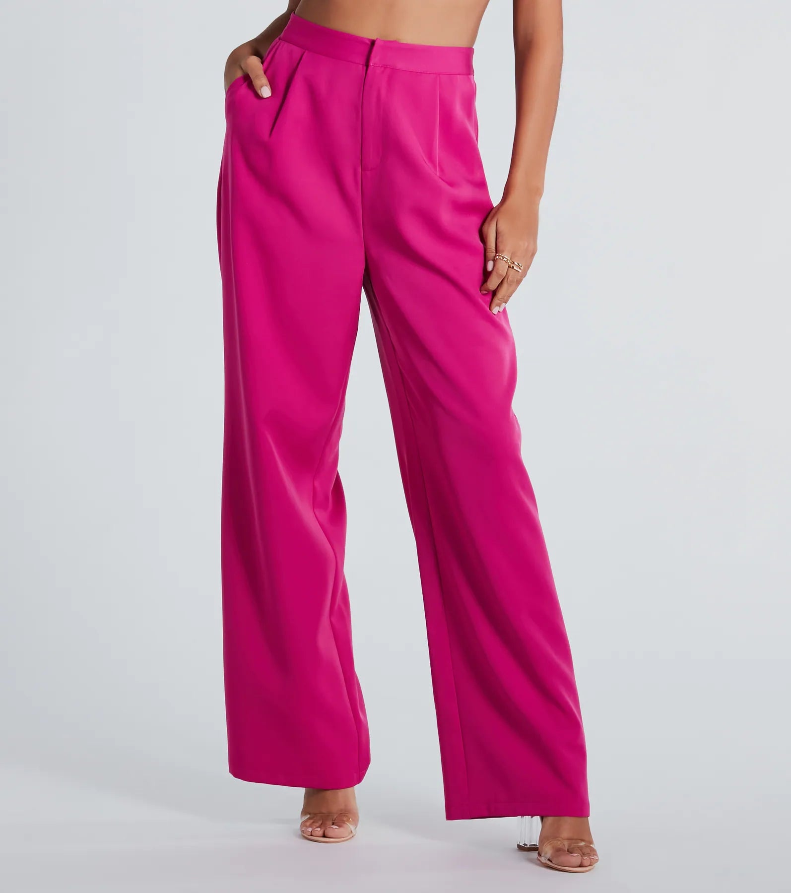 Price Smash Chic And Elevated Woven Trouser Pants