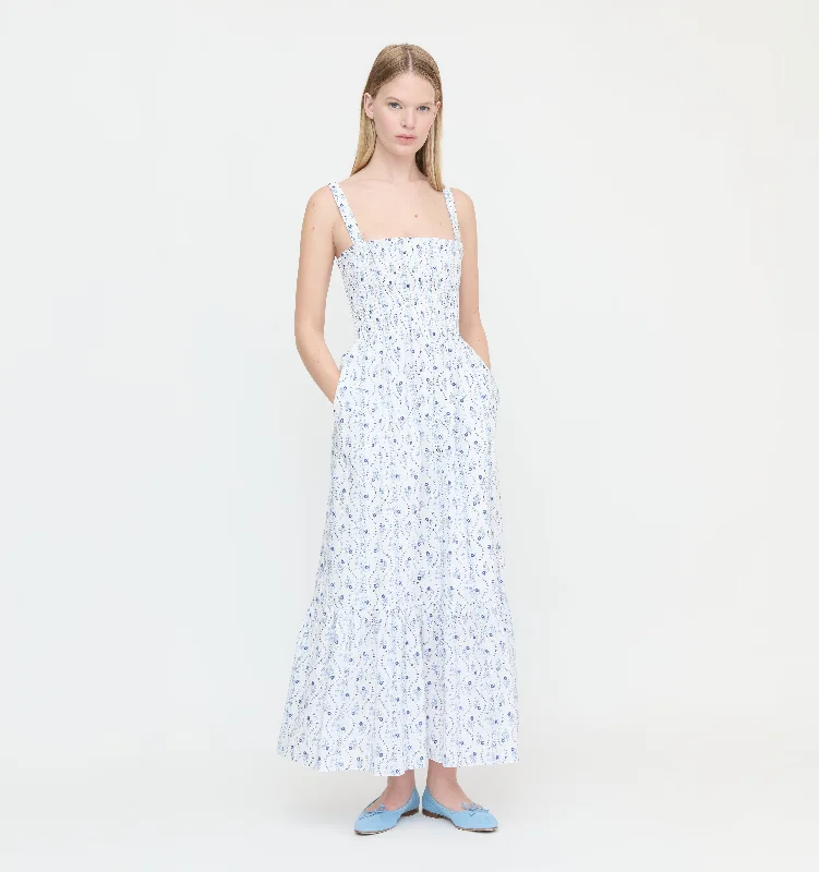 Last Chance The Anjuli Nap Dress - Blue Vine Stripe