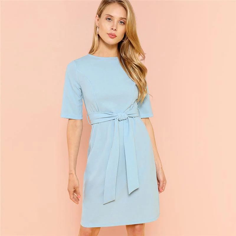 Deep Discounts BAILEY BLUE SHEATH DRESS
