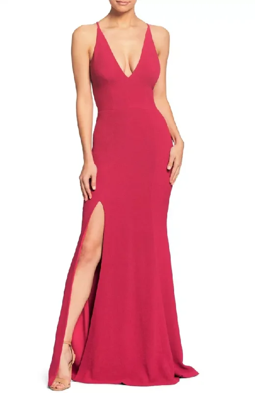 Year-End Sale dress the population pink fitted gown