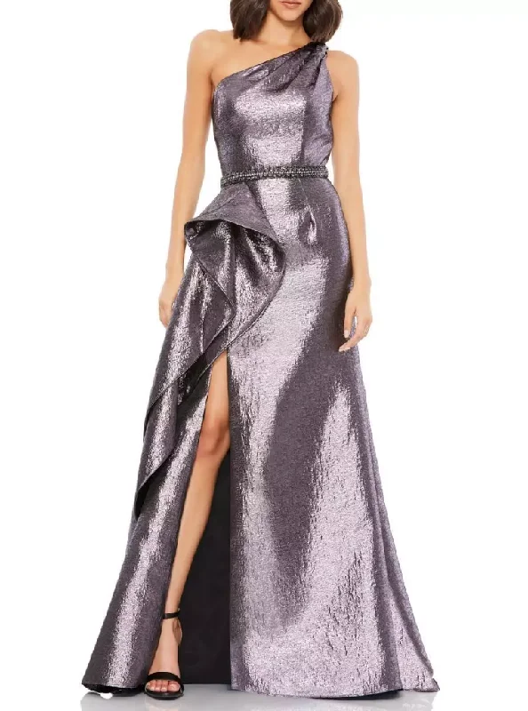 Mega Sale 0 - mac duggal purple amethyst metallic one shoulder asymmetrical gown