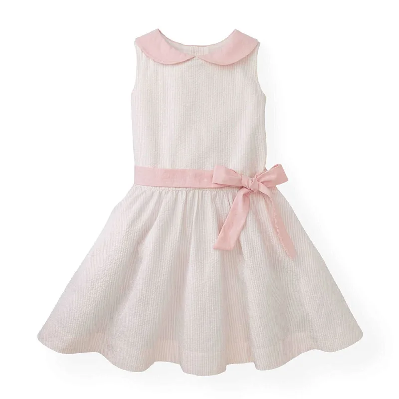Deal Zone Seersucker Peter Pan Collar Dress - Baby