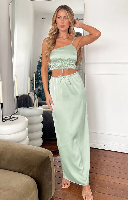 Today’s Deal Lala Sage Satin Maxi Skirt