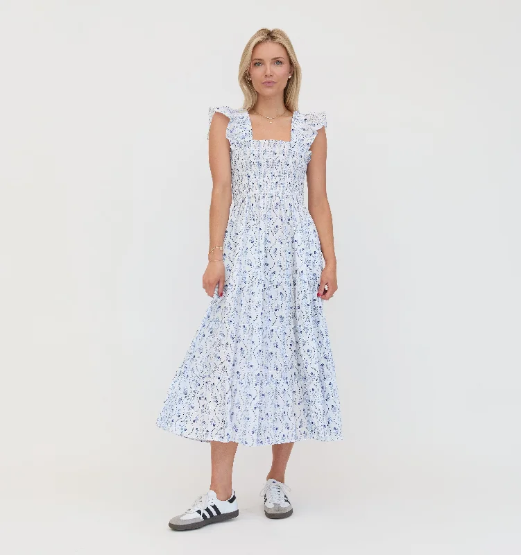 Deal of the Day The Ellie Nap Dress - Blue Vine Stripe