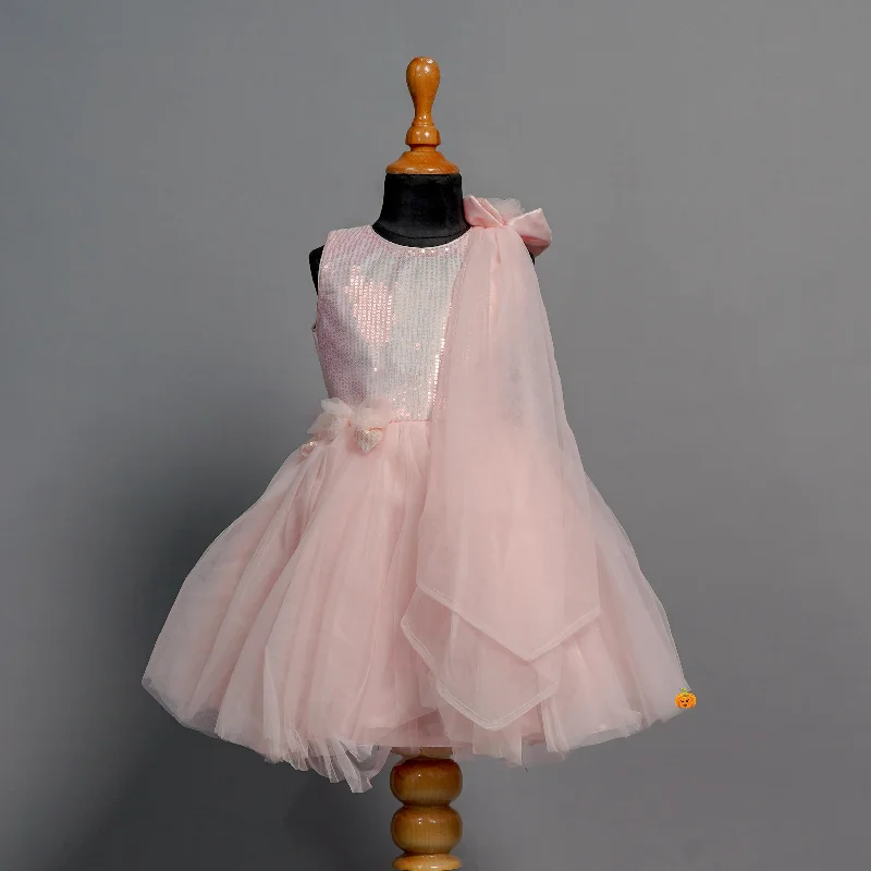 Exclusive Deal Peach & Sea Green Party Wear Girls Frock