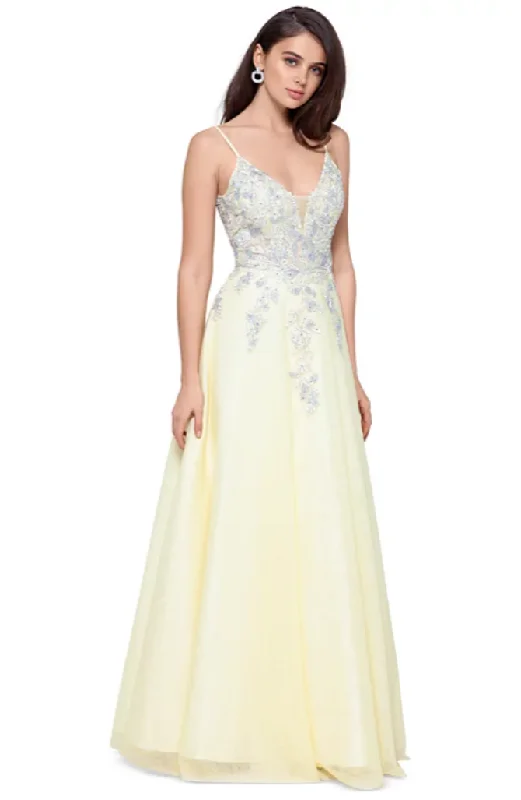 Major Savings 2 - xscape yellow floral bodice ball gown