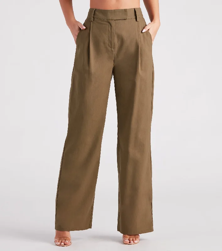 Bargain Blast Make The Shift Linen Wide-Leg Trouser Pants