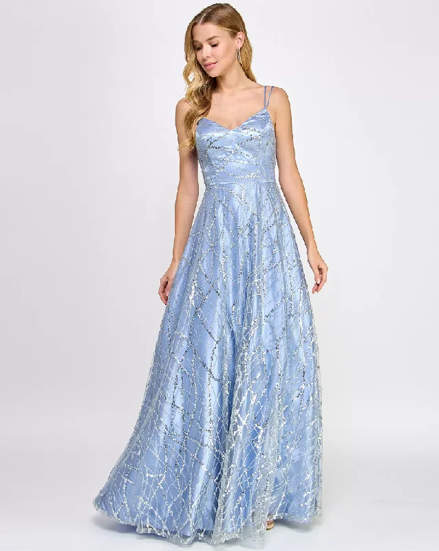 Best Bargains 3 - say yes to the prom periwinkle sequin embellished ball gown