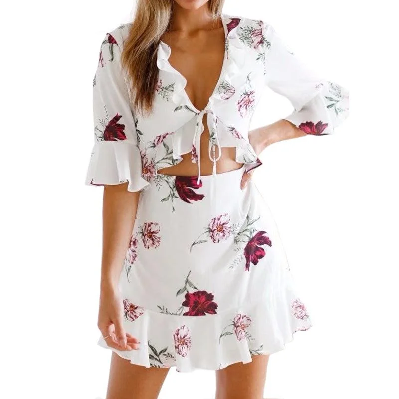 Amazing Deals REGAN’S RUFFLED CUT-OUT DRESS