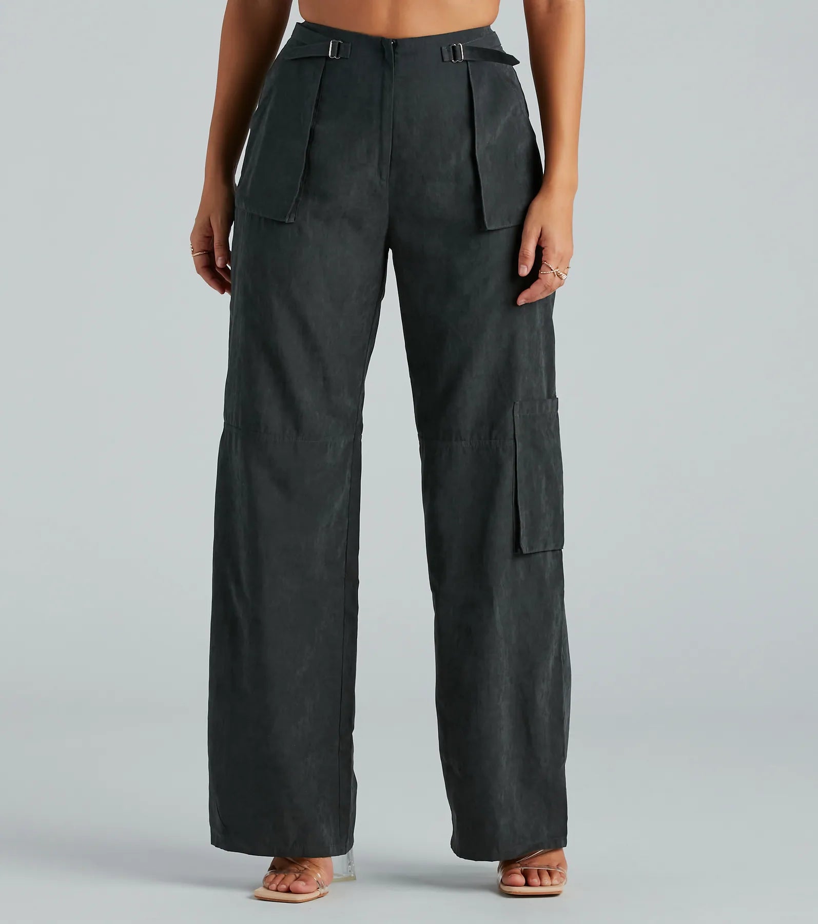 Referral Discount Trendy Girl Wide-Leg Cargo Twill Pants