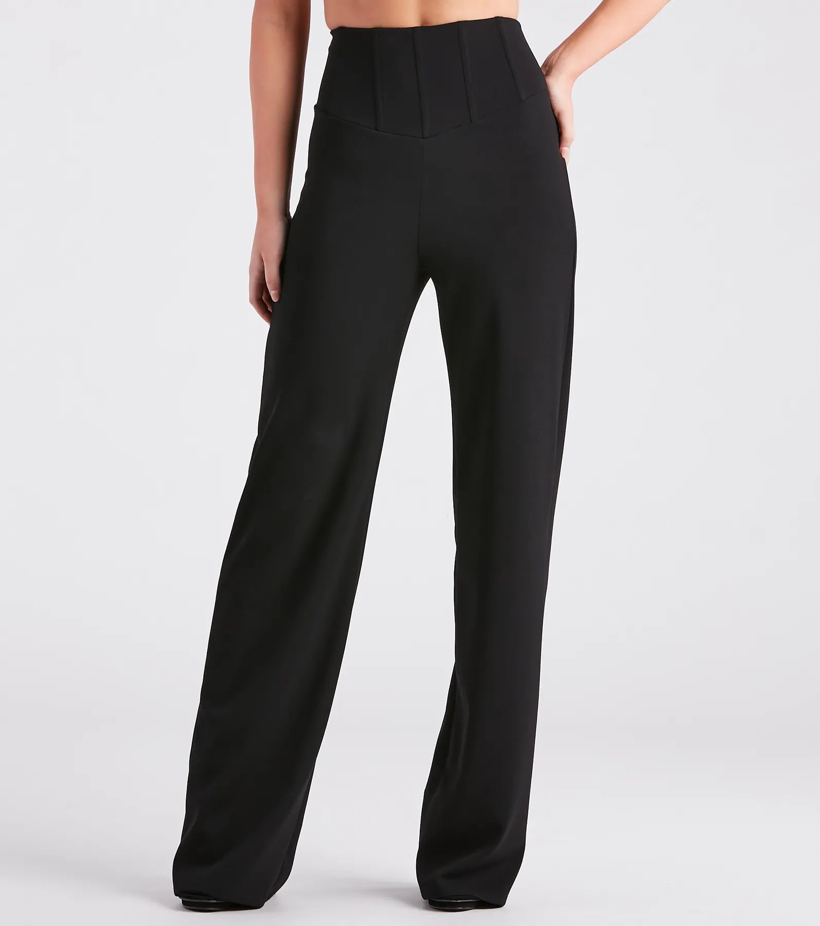 Closeout Cinch It Together Crepe Corset Trouser Pants