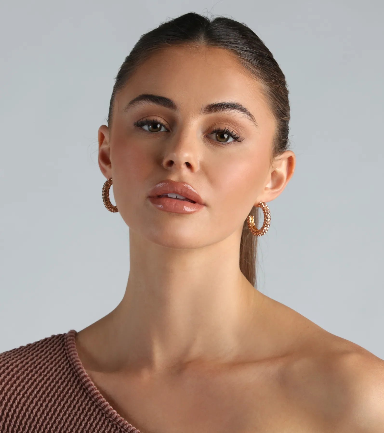 Price Fest So Glitzy Small Rhinestone Hoop Earrings