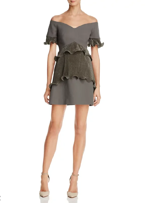 The Best Prices M - talulah green textured off the shoulder mini dress