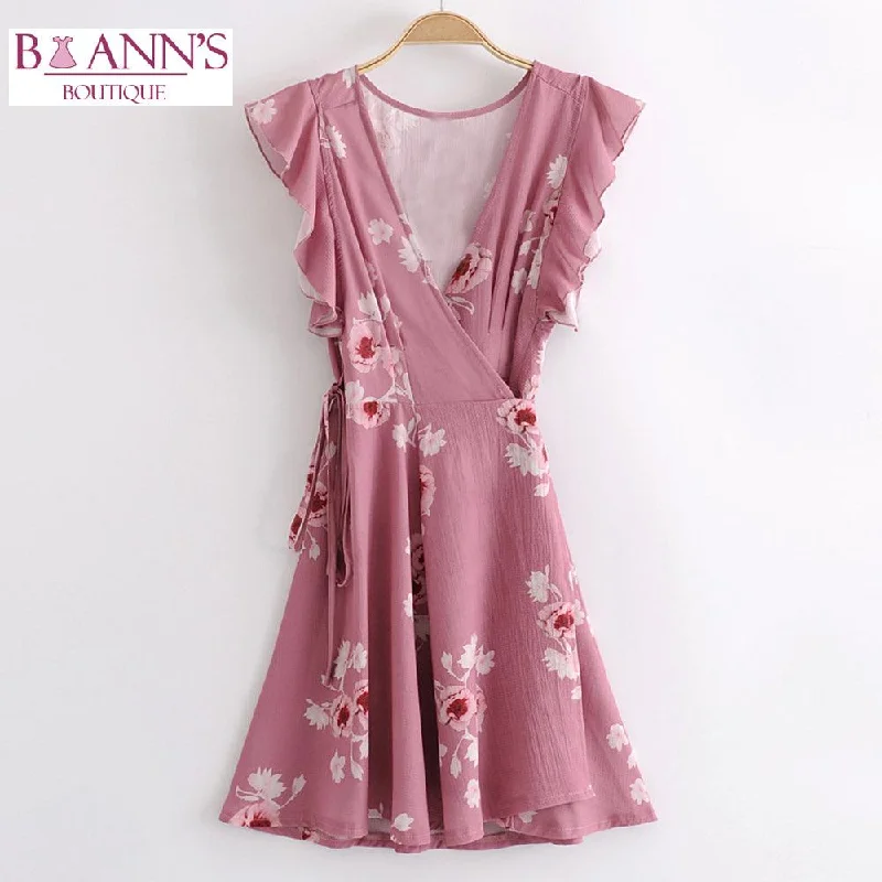 Super Bargain PRETTY IN PINK WRAP DRESS