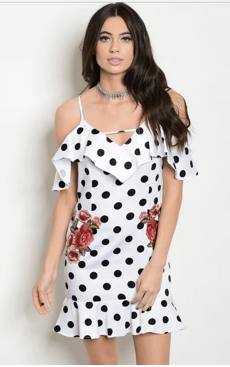 Hurry In PEARL’S POLKA DOT & FLORAL RUFFLE DRESS