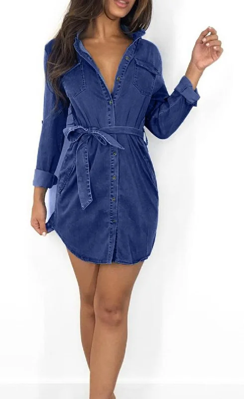Online Only THE DENIM SASH DRESS