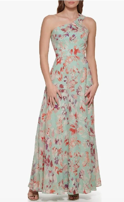 Instant Savings 4 - eliza j green floral one shoulder gown