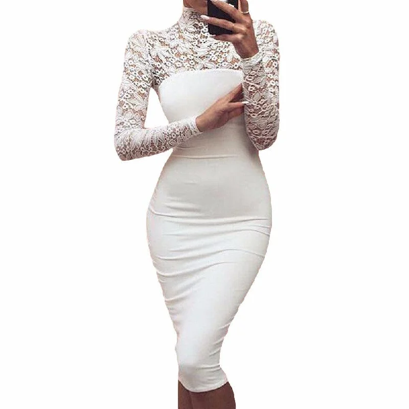 Early Access LACE TOP BODYCON MIDI-DRESS