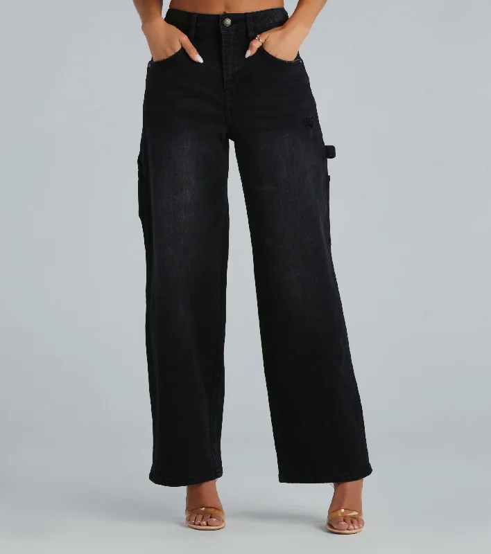 Today’s Special Trish Mid-Rise Carpenter Wide-Leg Denim Jeans