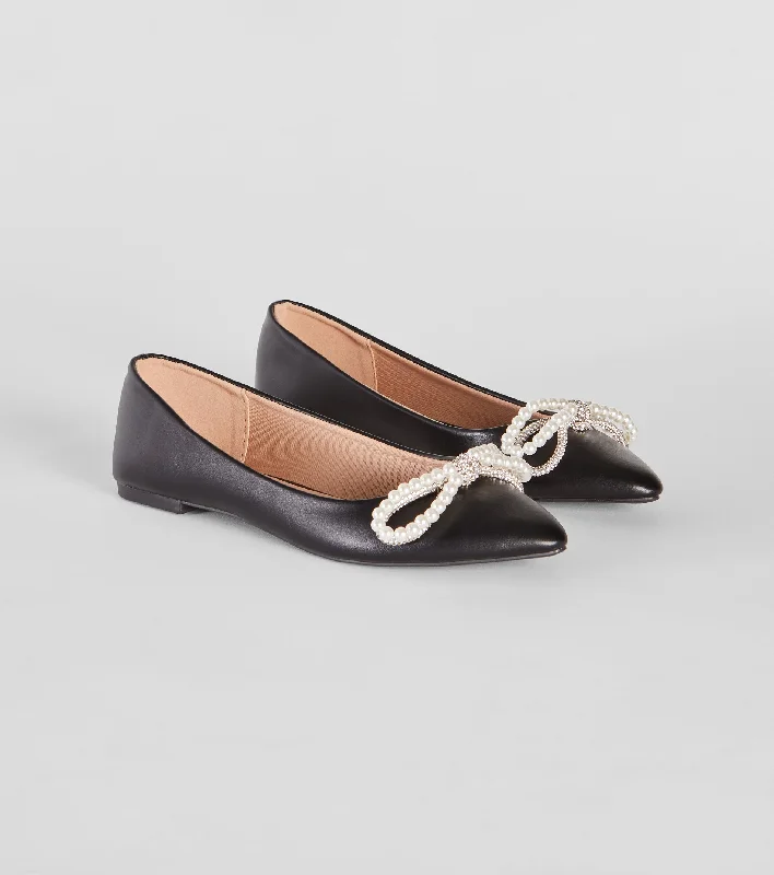 Exclusive Access Elegant Sparkle Rhinestone Bow Ballet Flats