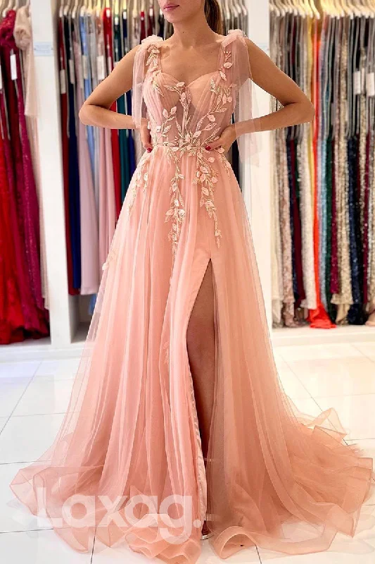 Price Blitz 18721 - Women's Spaghetti Straps Applique Long Formal Prom Dress with Slit Price Blitz 18721 - Women's Spaghetti Straps Applique Long Formal Prom Dress with Slit