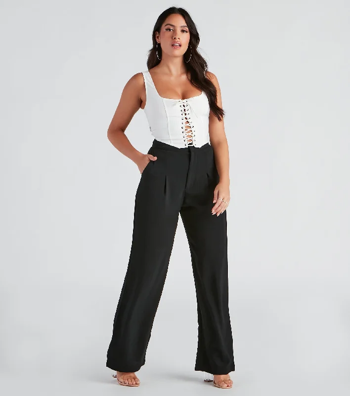 Weekend Special The Right Path Wide-Leg Trouser Pants