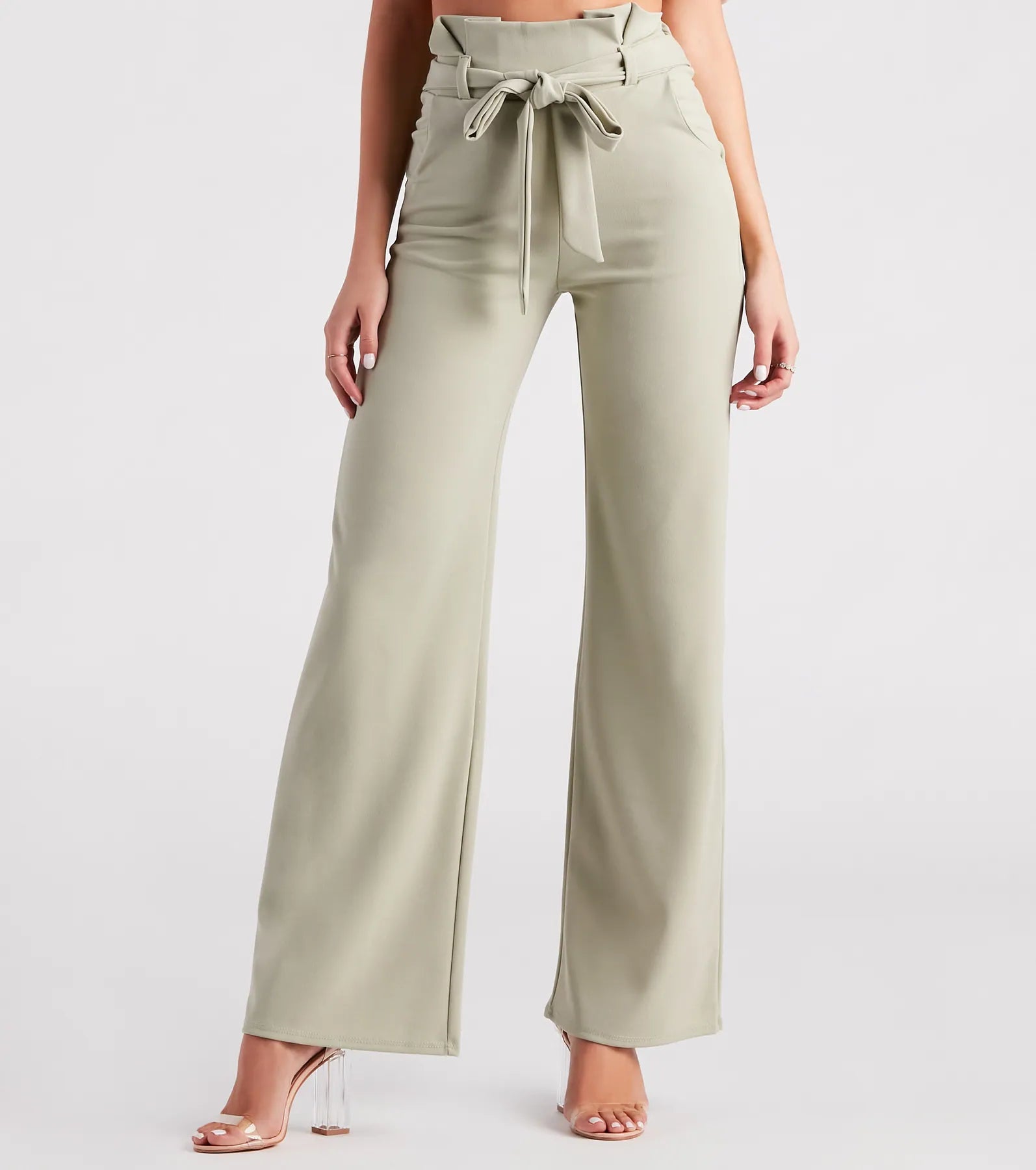 Hurry In Workwear Chic Paperbag Wide-Leg Pants