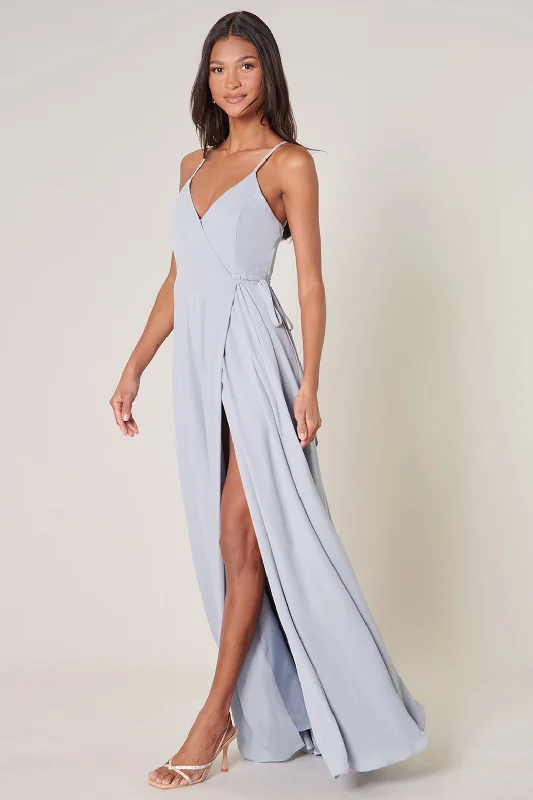 Crazy Savings Cadence Criss Cross Wrap Dress | Baby Blue